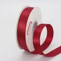 Deep burgundy satin ribbon roll with a silky finish on white paper core for gift wrapping - Dark Red (250#)