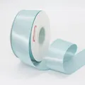 Ruban de satin bleu clair de 3,8 cm au lustre métallique pour cadeaux et nœuds de fleurs - Bleu clair