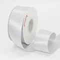 Ruban argenté pailleté de 3,8 cm sur bobine pour emballage cadeau et décoration - Blanc Naturel