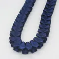 2.5cm navy blue ruffled grosgrain ribbon with elegant pleated design for DIY crafts - Extended Version / Dark Blue