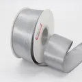 Rouleau de ruban satiné argenté 3,8cm sur bobine pour emballage de boîte cadeau - Gris Argent