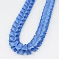 Deep blue pleated ruffled ribbon with 2.5cm width for DIY clothing accessories - Extended Version / Lake Blue