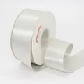 Roll of 3.8cm silver glitter ribbon for gift wrapping and DIY bows on white spool - White