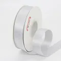 Roll of 2.5cm silver metallic glitter ribbon for gift boxes and flower packaging - Off-White