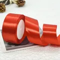 Premium 4cm dark red satin ribbon roll for elegant wedding gift and floral packaging - Standard Roll / Red
