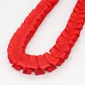 Ruban plissé rouge de 2,5 cm avec texture à volants pour couture et loisirs créatifs - Rouge