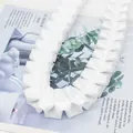 White 2.5cm ruffled pleated polyester ribbon for DIY clothing decor and gift wrapping - Extended Version / Off-White