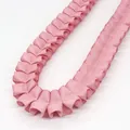 Ruban gros-grain plissé rose de 2,5 cm avec bordure à volants pour couture et DIY - Rose Poudré