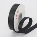 Black glitter ribbon roll with silver sparkles for gift wrapping and floral bows - Black (030#)