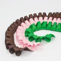 2.5cm pleated ruffle grosgrain ribbons in dark coffee, light pink, and emerald green - Mixed Color Style / Small Portion