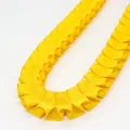 2.5cm wide bright yellow ruffled grosgrain ribbon with textured pleated decorative design - Gold