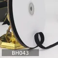 1cm schwarzes Baumwollband mit Fischgrätenmuster für Nähen und Basteln - 043# Schwarz * 45 Meter Pro Rolle