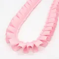 Sweet light pink ruffled grosgrain ribbon with elegant pleated texture for DIY crafts - Standard Length / Light Pink