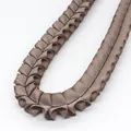 Deep champagne ruffled ribbon, 2.5cm pleated ruffle trim for DIY clothing crafts - Brown