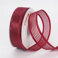Rotolo di nastro in organza a righe bordeaux da 2,5 cm per confezioni regalo e fai da te - Nastro a Righe Larghe (789#) / Borgogna