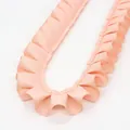 Light pink ruffled grosgrain ribbon with 2.5cm pleated ruffle edge for DIY crafts - Standard Length / Champagne Pink