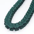 2.5cm wide dark green ruffled ribbon with pleated texture for DIY handmade garment decor - Dark Ink Green