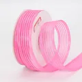 Rotolo di nastro in organza a righe rosa per confezioni regalo e artigianato fai-da-te - Nastro a Righe Larghe (156#) / Rosa Acceso