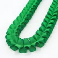 2.5cm green pleated grosgrain ribbon with ruffled edges for DIY sewing and crafts - Green