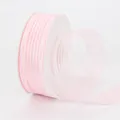 Nastro in organza rosa chiaro a righe su rocchetto per confezioni regalo e fai da te - Nastro a Righe Larghe (123#) / Rosa Chiaro