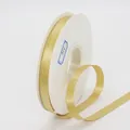 Champagne gold metallic ribbon roll with horizontal texture for gift wrapping, color 614 - Light gold