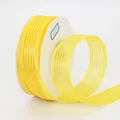 Roll of 2.5cm yellow semi-transparent striped ribbon for gift wrapping and DIY crafts - Gold