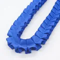 Navy blue 2.5cm ruffled grosgrain ribbon for DIY sewing and handmade garment crafts - Sapphire Blue