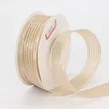 2.5cm striped champagne ribbon roll with translucent texture for gift wrapping - Wide Striped Ribbon (835#) / Khaki