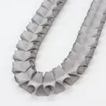 2.5cm silver grey pleated ribbon with ruffle design for DIY sewing and clothing crafts - Silver Gray