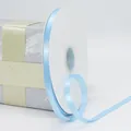 1cm light blue high-density polyester satin ribbon roll for gift box packaging - Sky Blue