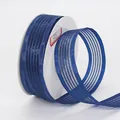 2.5cm dark blue translucent striped organza ribbon roll for floral gift wrapping - Wide Striped Ribbon (370#) / Dark Blue