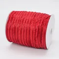 Rotolo di nastro rosso plissettato in poliestere per artigianato e pacchetti regalo - Rosso (250)