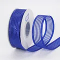 Royal blue striped organza ribbon roll for gift wrapping and DIY crafts projects - Sapphire Blue