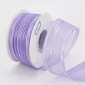 4CM light purple organza ribbon with satin stripes on a white roll for gift wrapping - Light Purple