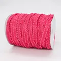 Nastro elastico arricciato rosa da 1cm con bordo ondulato per progetti fai da te - Rosa Vivo (176)