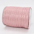 Nastro increspato in poliestere rosa con trama litchi su bobina per DIY - Rosa Polvere (779)