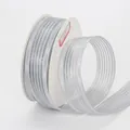 Silver grey 2.5cm striped satin ribbon roll for DIY crafts and gift packaging - Silver