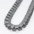 Silver grey pleated ruffled ribbon 2.5cm wide for DIY sewing and garment decoration - Standard Length / Gray