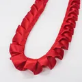 Nastro di raso rosso plissettato da 2,5 cm con elegante bordo a balze ondulato - Volant Lungo (BH-177) / Rosso scuro