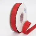 Rotes Ripsband mit goldenen Fransenkanten für Geschenkverpackungen und Bastelarbeiten - Standardstil (2cm Gold Fransen Rot)