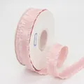 Pink 2.2cm ruffled polyester ribbon in color 161 for floral wrapping and DIY hair accessories - Pink