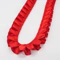 Nastro rosso a pieghe da 2,5 cm in raso lucido per lavori manuali e cucito creativo - Volant Lungo (BH-177) / Rosso