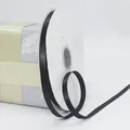 1cm wide black satin ribbon roll for elegant gift wrapping and flower packaging - Black
