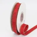 Rotes Ripsband mit goldenen Fransen für Geschenkverpackungen und Bastelarbeiten - Schmaler Stil (1.5cm Gold Fransen Rot)