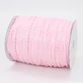 Nastro arricciato rosa 1cm con motivo litchi per fiori e creazioni artigianali - Rosa (151)
