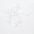 Mini nœuds en ruban de satin blanc 3mm pour bricolage manuel et accessoires de couture - Blanc décoloré