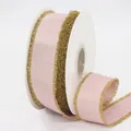 Rosa Ripsband mit eleganten goldenen Fransen für Geschenkverpackungen und DIY-Bastelarbeiten - Breiter Stil (3.8cm Gold Fransen Koreanisches Rosa)