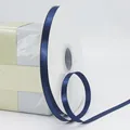 1cm high-density dark blue satin ribbon on white spool for gift and cake box packaging - Dark Blue