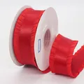 Nastro plissettato in poliestere rosso 4cm con trama lychee per confezioni regalo e DIY - Rosso (250#)