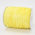 Rotolo di nastro giallo 1cm in poliestere con bordo a volant e trama litchi per fai-da-te - Giallo Pallido (640)